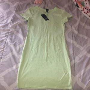 Women’s short-sleeve round neck knit mini dress wild fable green size S